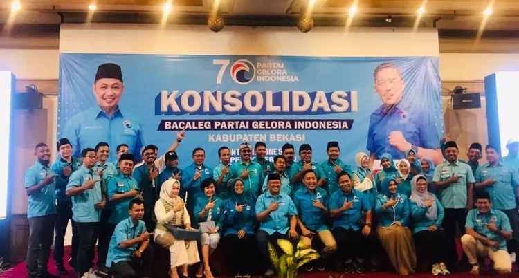 Menjelang Pemilihan Legislatif (Pileg) 2024, DPD Partai Gelora Kabupaten Bekasi menggelar konsolidasi calon legislatifnya di Hotel Sahid.
