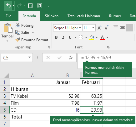 Rumus Microsoft Excel (Foto/Microsoft)